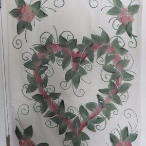 Large Hand Painted Canvas Flag/ Floral Heart